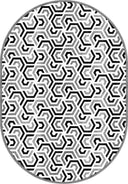 Alfombra geométrica en blanco y negro Interlocking