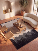 Alfombra moderna negra y beige Coal Hills