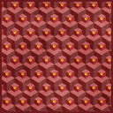 Alfombra geométrica roja Honeycomb