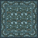 Mirrored Rose Blue Floral Classic Rug