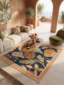 Alfombra floral azul marino Autumn Light