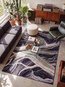 Alfombra moderna antracita Ancient Juniper