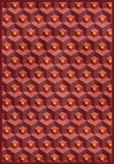 Alfombra geométrica roja Honeycomb