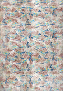 Alfombra moderna de estampado animal beige Butterfly Traces