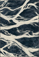 Alfombra moderna Flow azul marino