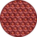 Alfombra geométrica roja Honeycomb