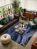 Alfombra moderna azul Ancient Juniper