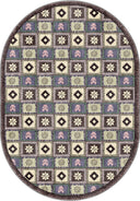 Alfombra Colorful Motifs Antracita Kilim