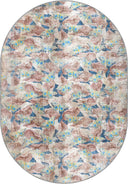 Alfombra moderna de estampado animal beige Butterfly Traces