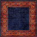 Alfombra clásica bordeada Ruby Passion azul marino