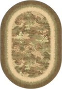 Camouflage Green Modern Bordered Rug