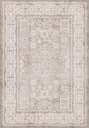 Alfombra clásica Ruby Passion Embroidery beige con borde