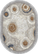 Alfombra moderna con borde gris Ringed Agate
