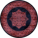 Alfombra clásica Ruby Passion Medallion rosa palo con borde