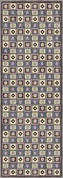 Alfombra Colorful Motifs Antracita Kilim
