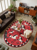 Red Horses Animal Print Rug