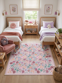 Alfombra infantil rosa Stroll in the Meadow