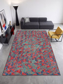Alfombra moderna de estampado animal rojo Sparrow