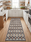 Alfombra Kilim Ikat azul marino