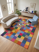 Alfombra moderna Rainbow Checkerboard