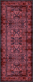 Alfombra clásica Ruby Passion Embroidery rosa empolvado con borde