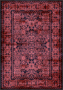 Alfombra clásica Ruby Passion Embroidery rosa empolvado con borde
