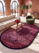 Alfombra clásica Ruby Passion Embroidery rosa empolvado con borde
