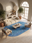 Alfombra moderna turquesa Spring Distressed