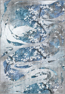 Alfombra floral azul Cherry Blossom Dance