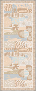 Abstract Primitive Cream Geometric Rug