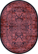 Alfombra clásica Ruby Passion Embroidery rosa empolvado con borde