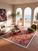 Alfombra Wild Rose floral roja