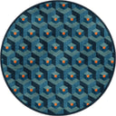 Alfombra geométrica azul Honeycomb