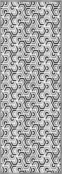 Alfombra geométrica en blanco y negro Interlocking