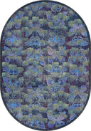Alfombra moderna de estampado animal azul Monark