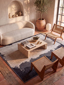 Alfombra moderna negra y beige Coal Hills