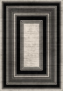 Alfombra moderna con borde negra Op-Art