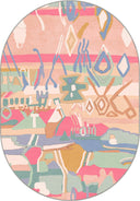 Alfombra moderna rosa Duru Ethnic