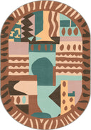 Avant-garde Brown Geometric Rug