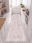 Alfombra clásica Ruby Passion Embroidery beige con borde