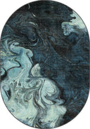 Alfombra abstracta azul Ebru