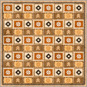 Alfombra Colorful Motifs naranja tipo Kilim