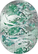 Alfombra floral verde Cherry Blossom Dance