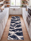 Alfombra moderna Flow azul marino