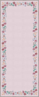 Stroll in the Meadow Bordered Pink Kids Room Rug