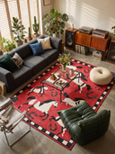Red Horses Animal Print Rug