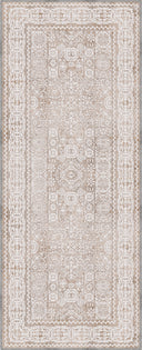 Ruby Passion Embroidery Beige Classic Bordered Rug