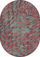 Alfombra moderna de estampado animal rojo Sparrow