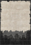 Alfombra moderna negra y beige Coal Hills