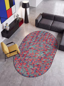 Alfombra moderna de estampado animal rojo Sparrow